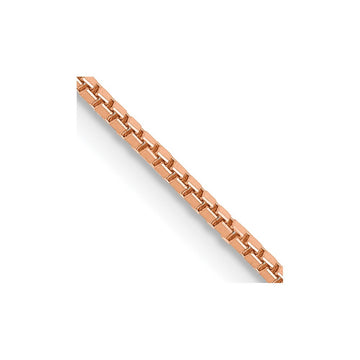 14K Rose Gold 30 inch 1mm Box Link with Lobster Clasp Chain