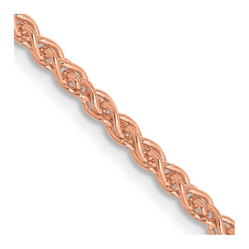 14K Rose Gold 24 inch 2.1mm Solid Polished Spiga with Lobster Clasp Chain