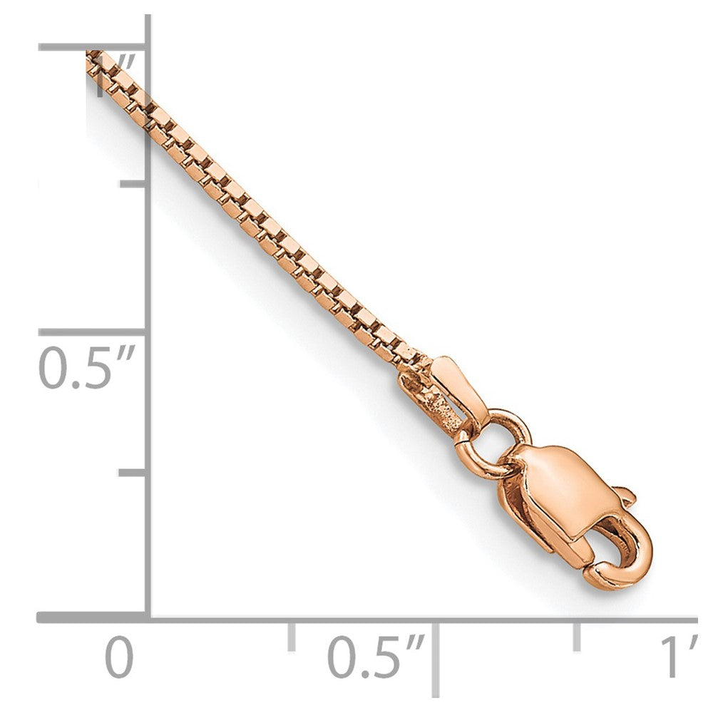 14K Rose Gold . Box Link with Lobster Clasp Bracelet 0.95mm - Bracelets