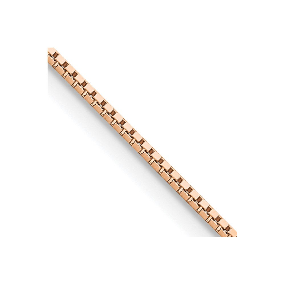 14K Rose Gold 22 inch .95mm Box Link with Lobster Clasp Chain