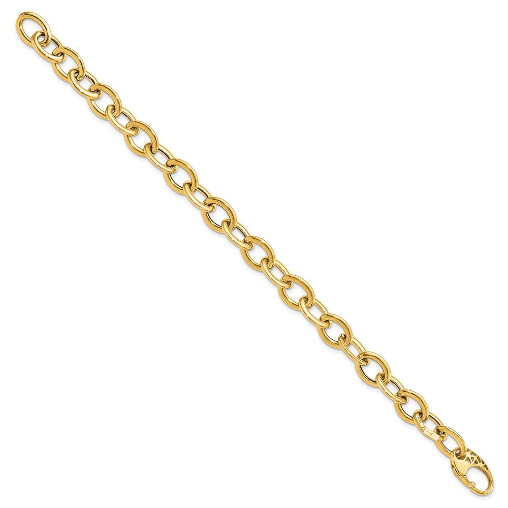 14k Polished Fancy Oval Link Bracelet 9.3mm - Anklets