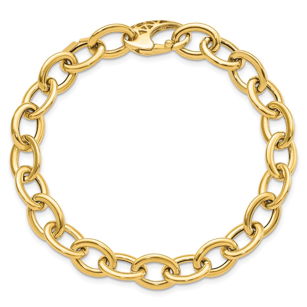 14k Polished Fancy Oval Link Bracelet 9.3mm - Anklets