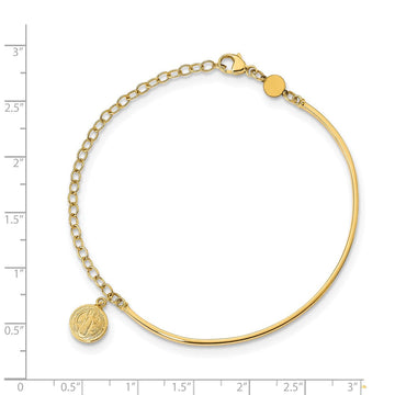 14K Polished St. Benedict Medal Half-Bangle Bracelet 8.66mm - Bracelets