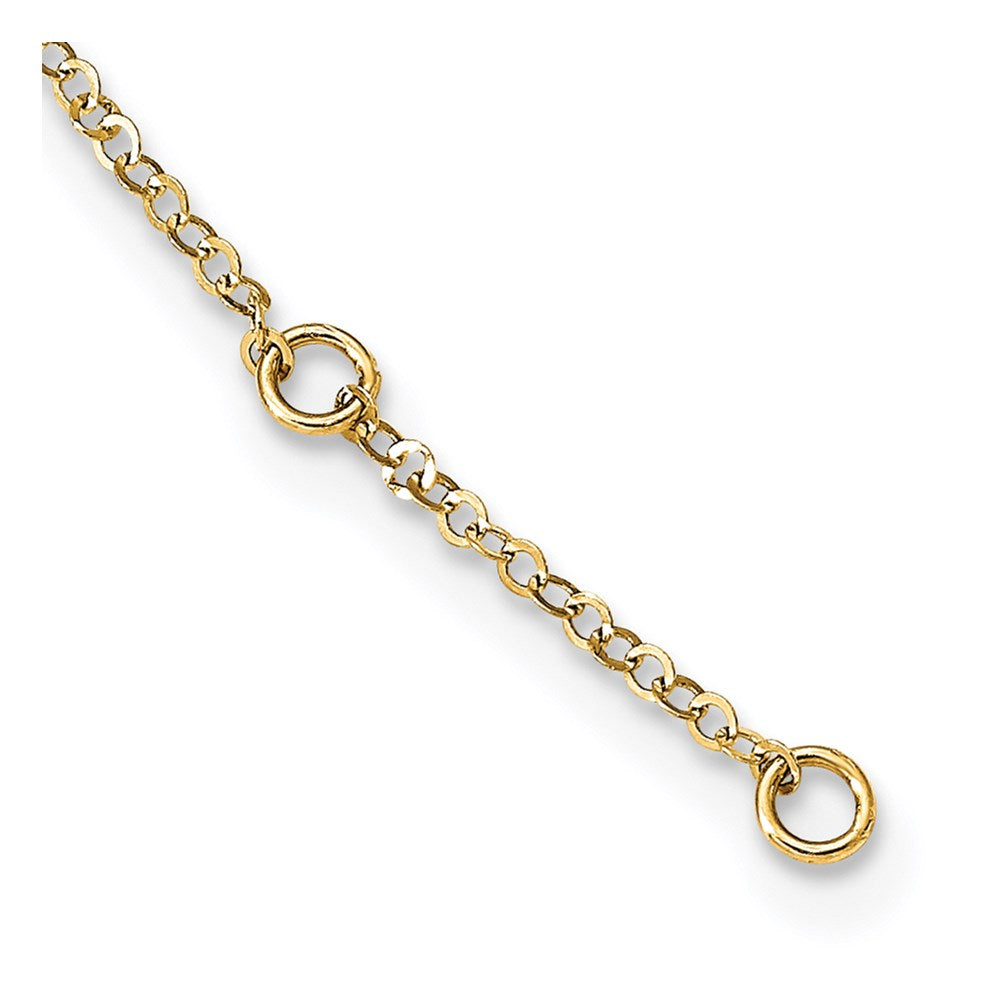 14K Two-Tone Polished Puffed and Flat Stars Necklace Plus Extender 7.3mm - Chains
