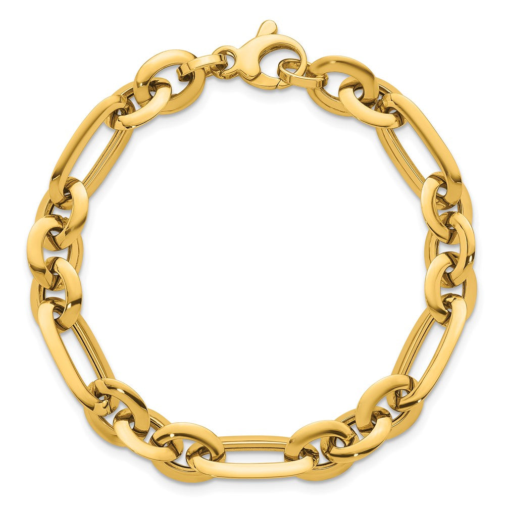 14k Polished Long Knife Edge Link Bracelet 7.75mm - Bracelets