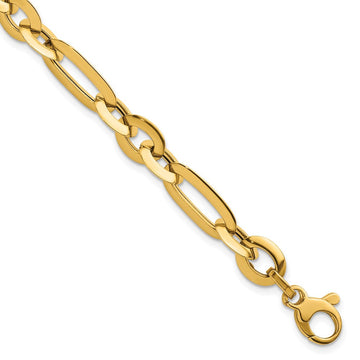 14k Polished Long Knife Edge Link Bracelet 7.75mm - Bracelets