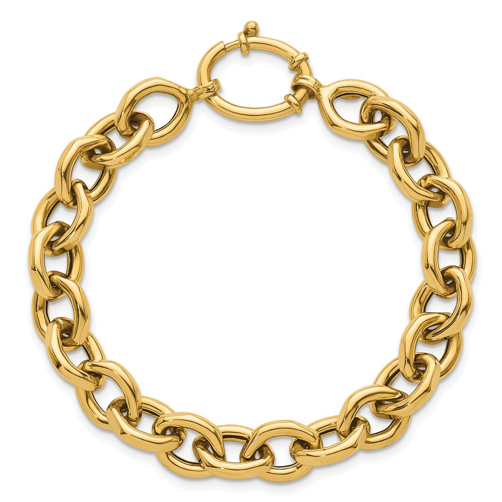 14k Polished Fancy Cable Link Bracelet 9.15mm - Bracelets