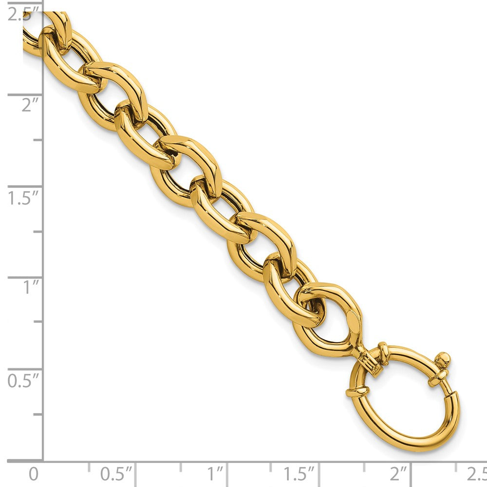 14k Polished Fancy Cable Link Bracelet 9.15mm - Bracelets