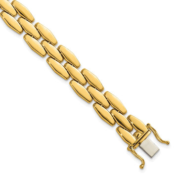 14k Polished 10.8mm Fancy Link 7.5 inch Bracelet