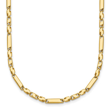 14k Polished Fancy Bar Link 19.75 inch Necklace