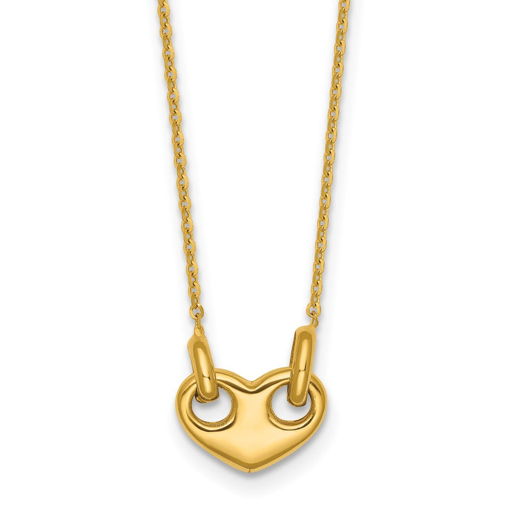 14k Polished Heart 18 inch Necklace