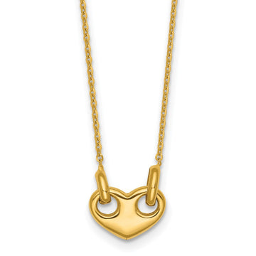 14k Polished Heart 18 inch Necklace