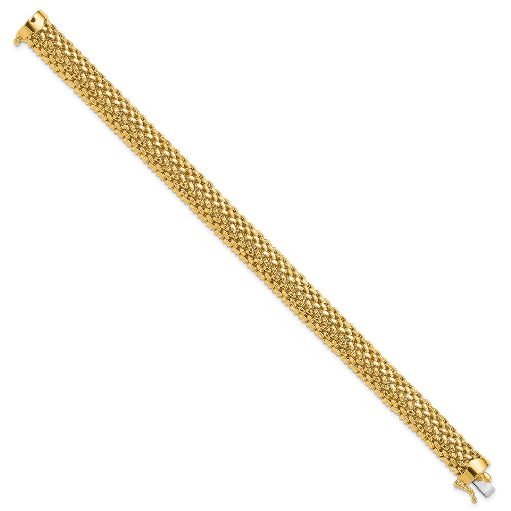 14k Polished Mesh Bracelet 9.25mm - Bracelets