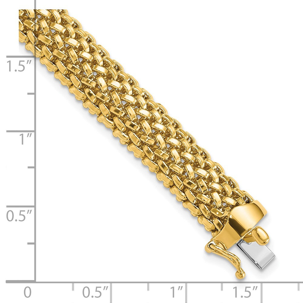 14k Polished Mesh Bracelet 9.25mm - Bracelets
