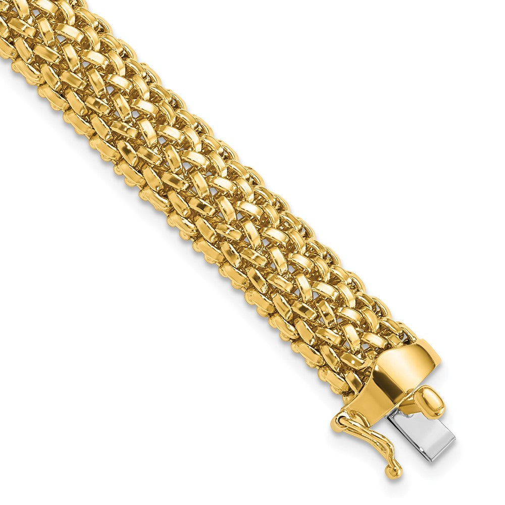 14k Polished Mesh Bracelet 9.25mm - Bracelets