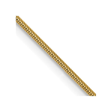 14K 22 inch .9mm Round Snake with Lobster Clasp Chain