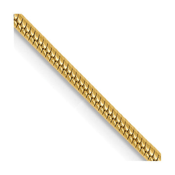14K 22 inch 1.6mm Round Snake Lobster Clasp Chain
