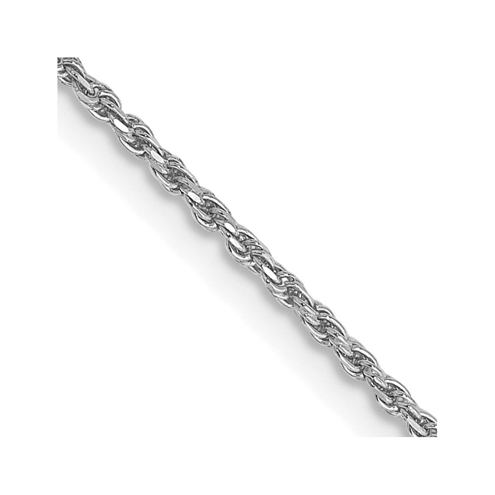 14K White Gold 22 inch 1.15mm Diamond-cut Machine Made Rope with Lobster Clasp Chain Chain