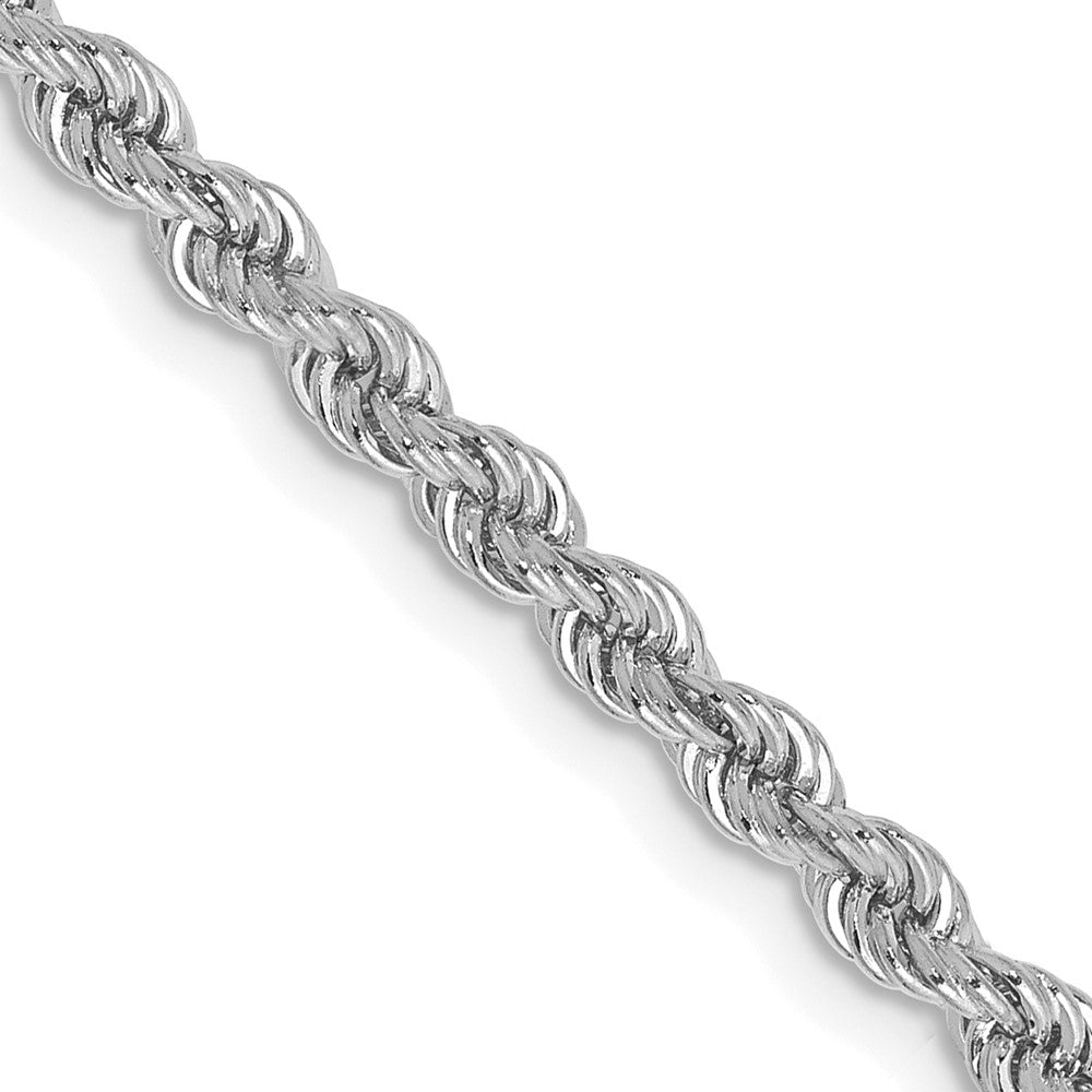 14K White Gold 24 inch 2.75mm Regular Rope with Lobster Clasp Chain