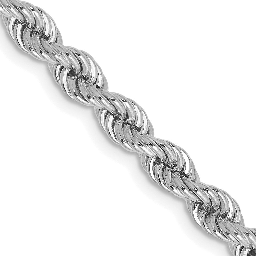 14K White Gold 20 inch 4mm Regular Rope with Lobster Clasp Chain
