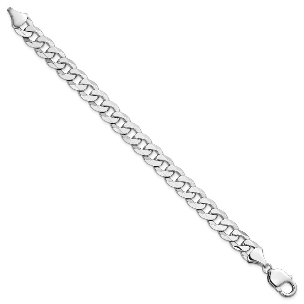 14k WG Flat Beveled Curb Chain 9.5mm - Anklets