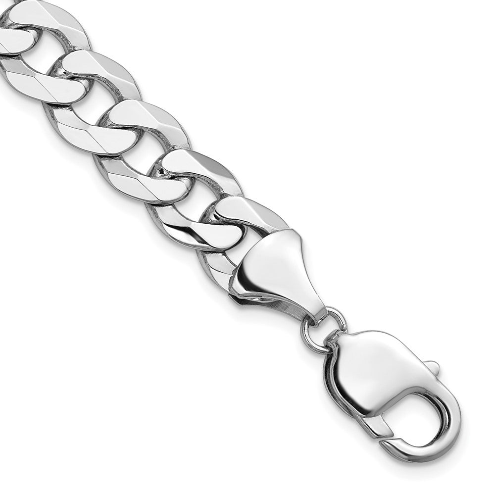 14k WG Flat Beveled Curb Chain 9.5mm - Anklets