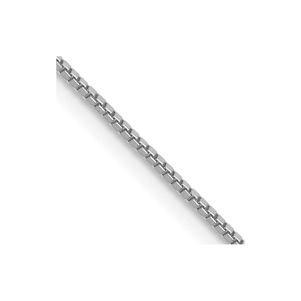 14K White Gold 22 inch .7mm Box with Lobster Clasp Chain