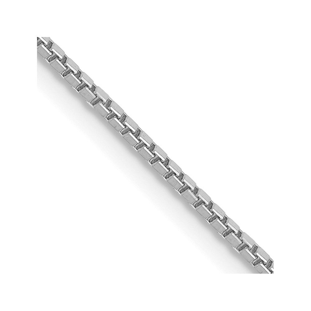 14K White Gold 28 inch 1.05mm Box with Lobster Clasp Chain