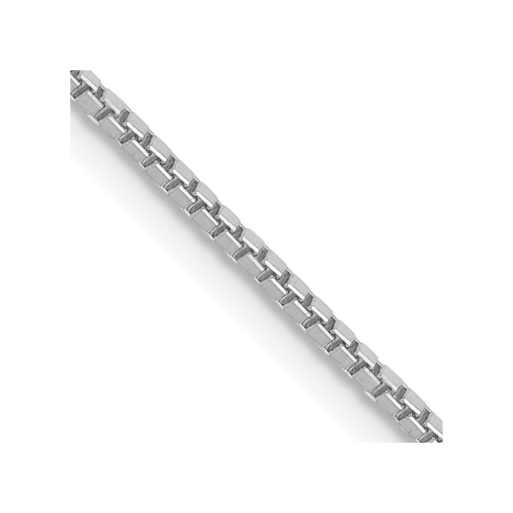 14K White Gold 22 inch 1.1mm Box with Lobster Clasp Chain