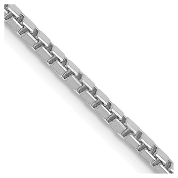 14K White Gold 28 inch 1.9mm Box with Lobster Clasp Chain