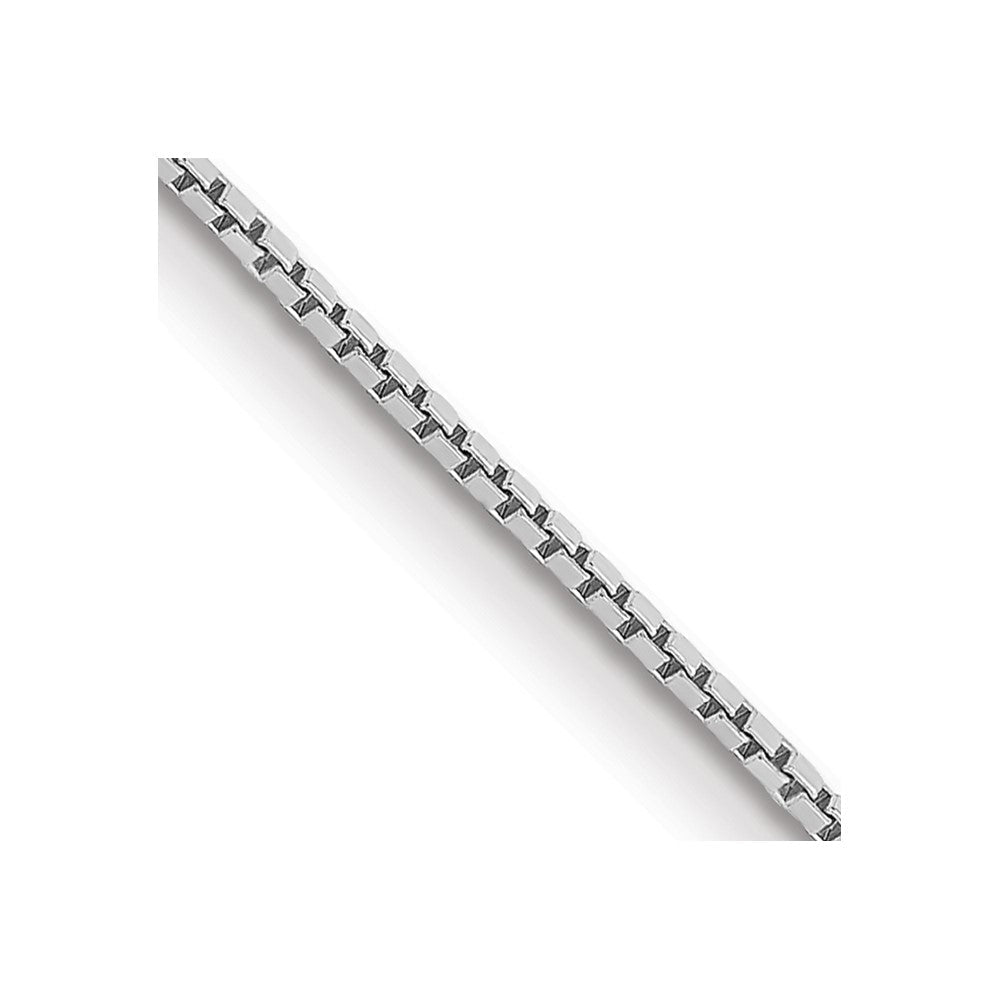 14K White Gold 18 inch .9mm Box with Spring Ring Clasp Chain
