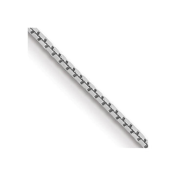 14K White Gold 24 inch .9mm Box with Spring Ring Clasp Chain