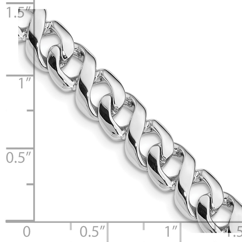 14K White Gold Hand Polished Fancy Link with Fancy Lobster Clasp Chain 8.75mm - Chains