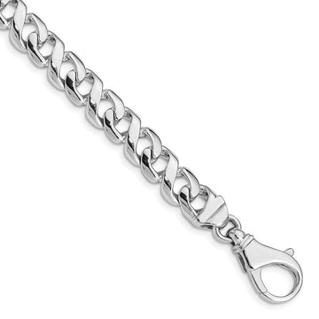 14K White Gold Hand Polished Fancy Link with Fancy Lobster Clasp Bracelet 8.75mm - Bracelets