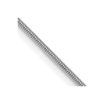 14K White Gold 30 inch .9mm Round Snake with Lobster Clasp Chain