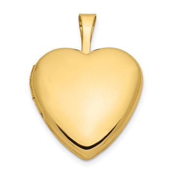 14k Polished 16mm Heart Locket