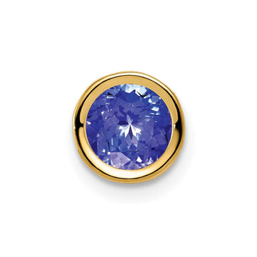14k Bezel-set 6mm Tanzanite Chain Slide