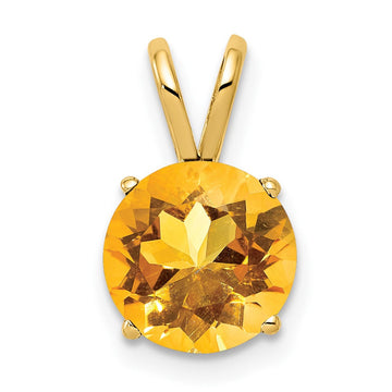 14k 8mm Citrine pendant