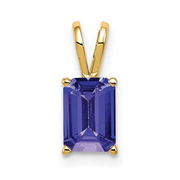 14k 7x5mm Emerald-cut Tanzanite Pendant