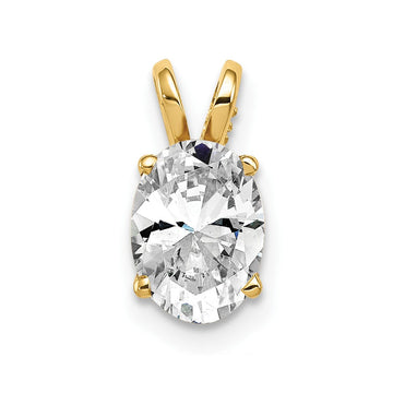 14k 8x6mm Oval Cubic Zirconia pendant