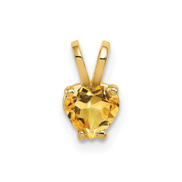 14k 5mm Heart Citrine pendant