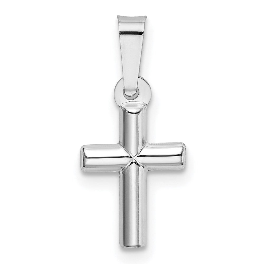 14k White Gold Polished Cross Pendant 8.13mm - Chains