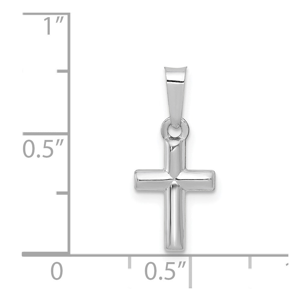 14k White Gold Polished Cross Pendant 8.13mm - Chains