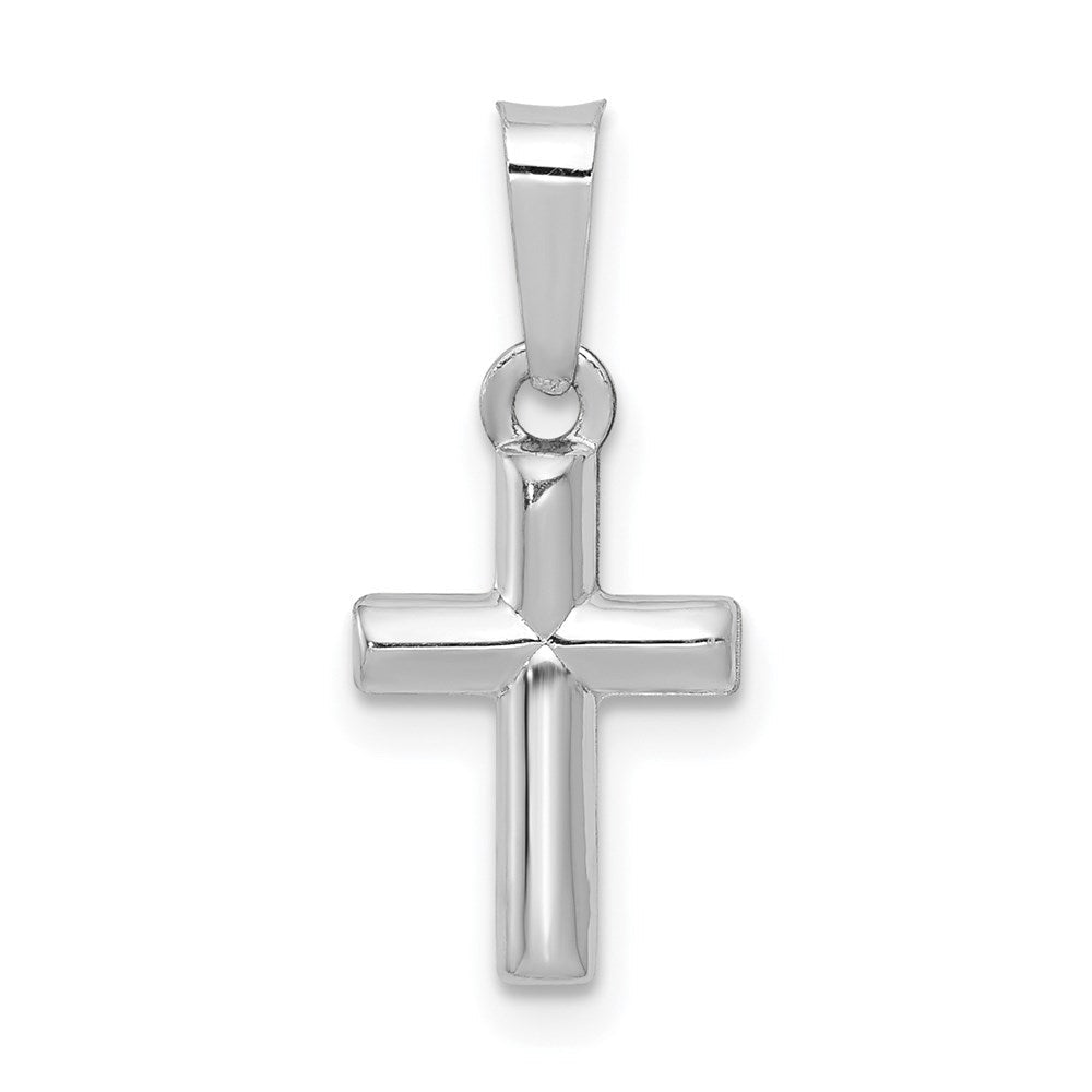 14k White Gold Polished Cross Pendant 8.13mm - Chains
