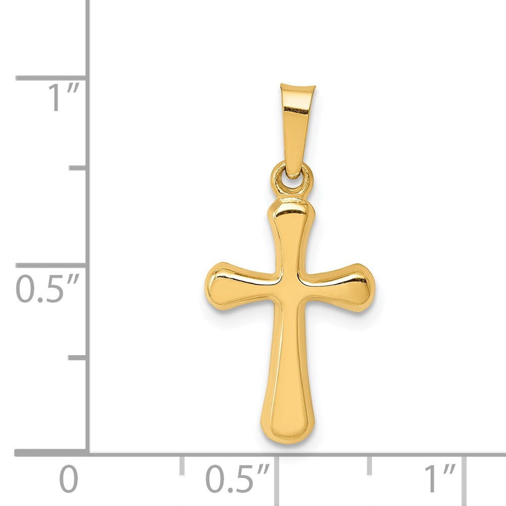 14k Polished Rounded Cross Pendant 10.92mm - Chains