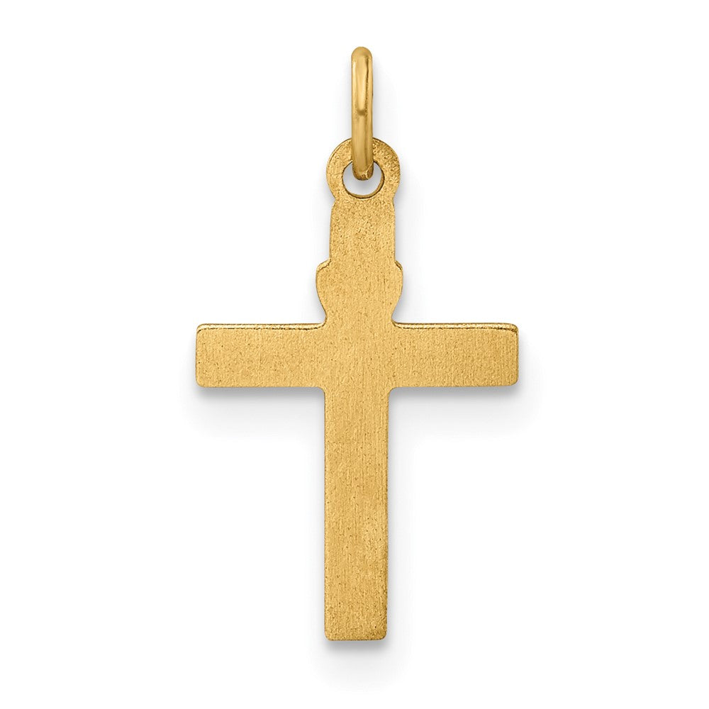 14k Polished Solid Heart Cross Pendant 9.75mm - Chains