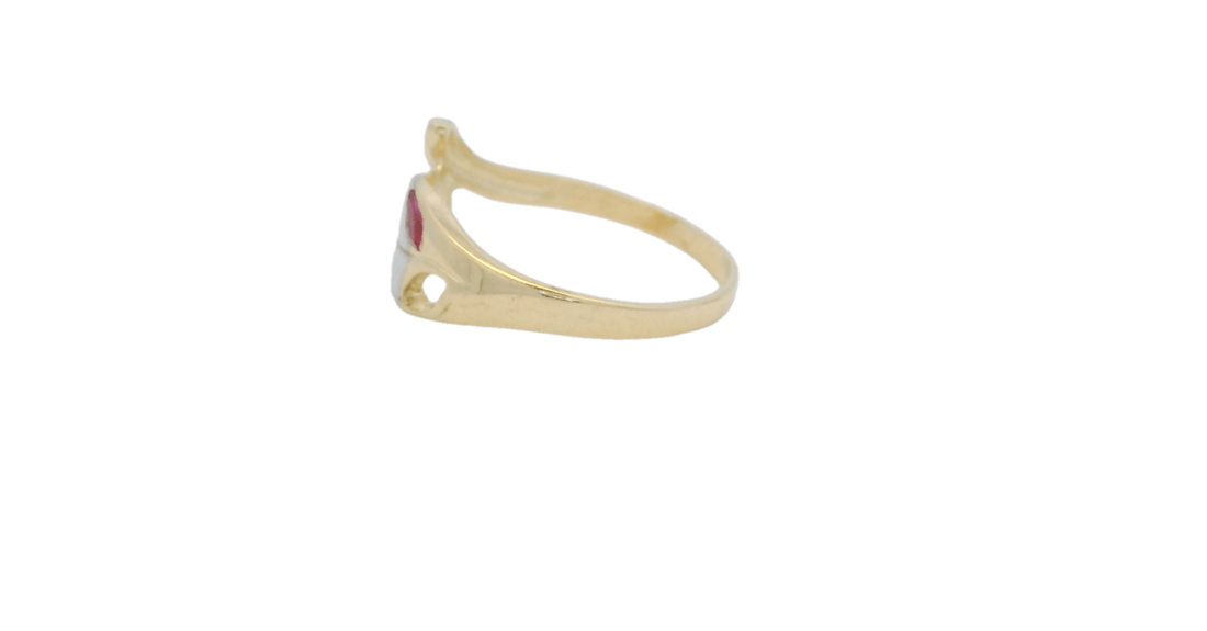 Elegant Two - Tone Ruby Ring - Royal Class Jewels