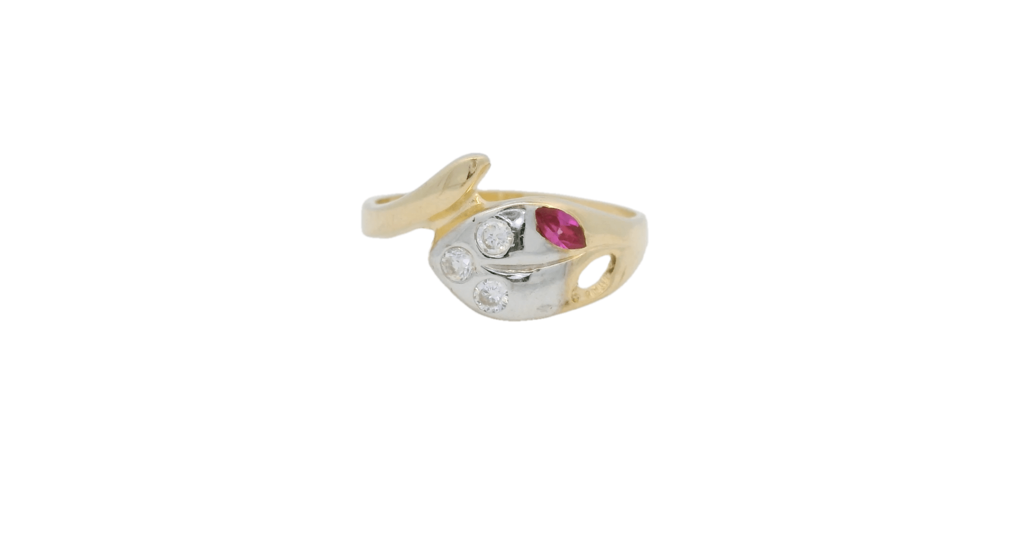 Elegant Two - Tone Ruby Ring - Royal Class Jewels