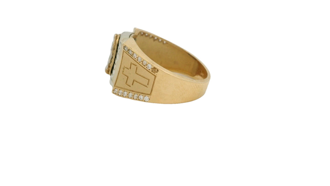 Elegant Two - Tone Statement Ring - Royal Class Jewels